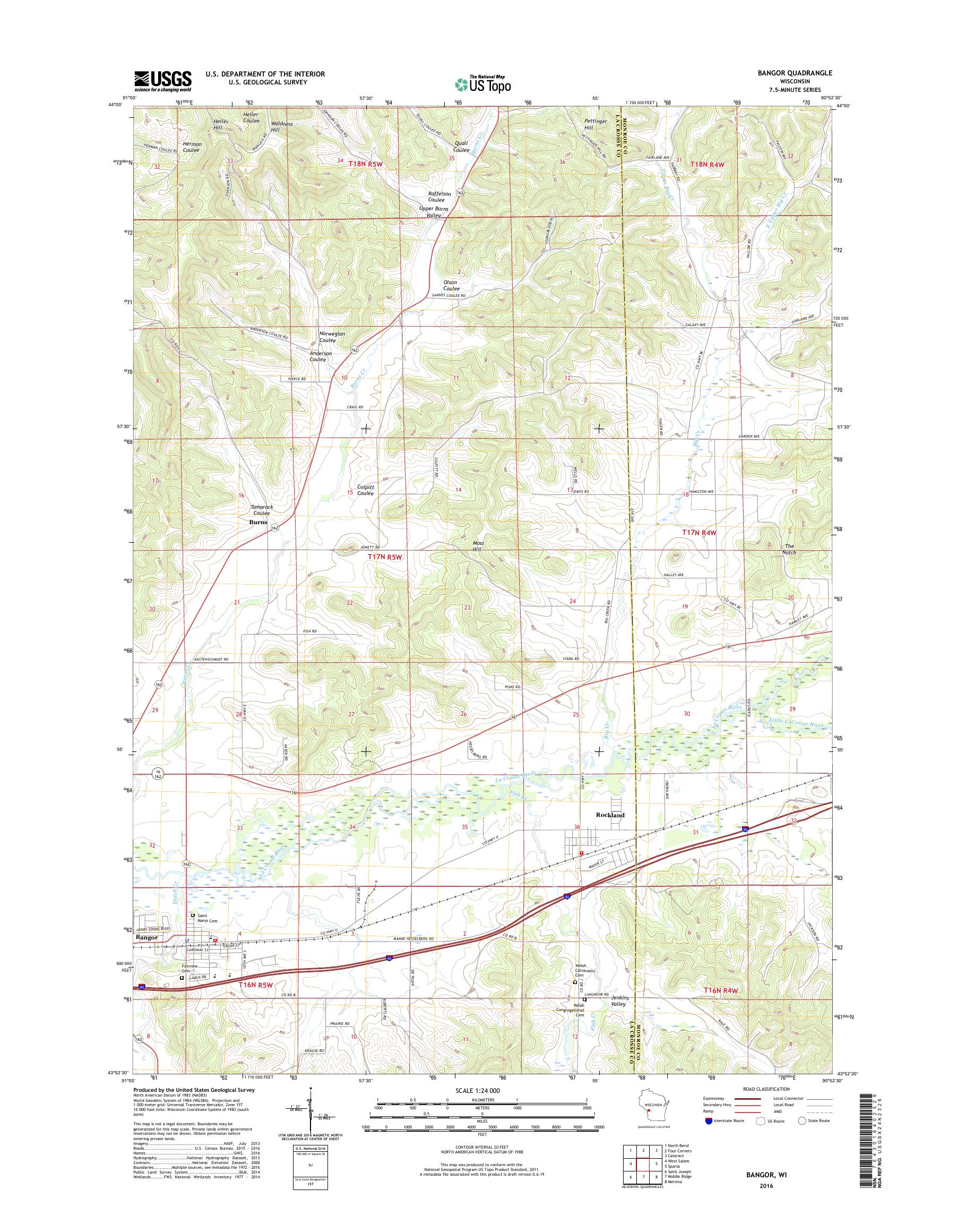 MyTopo Bangor, Wisconsin USGS Quad Topo Map