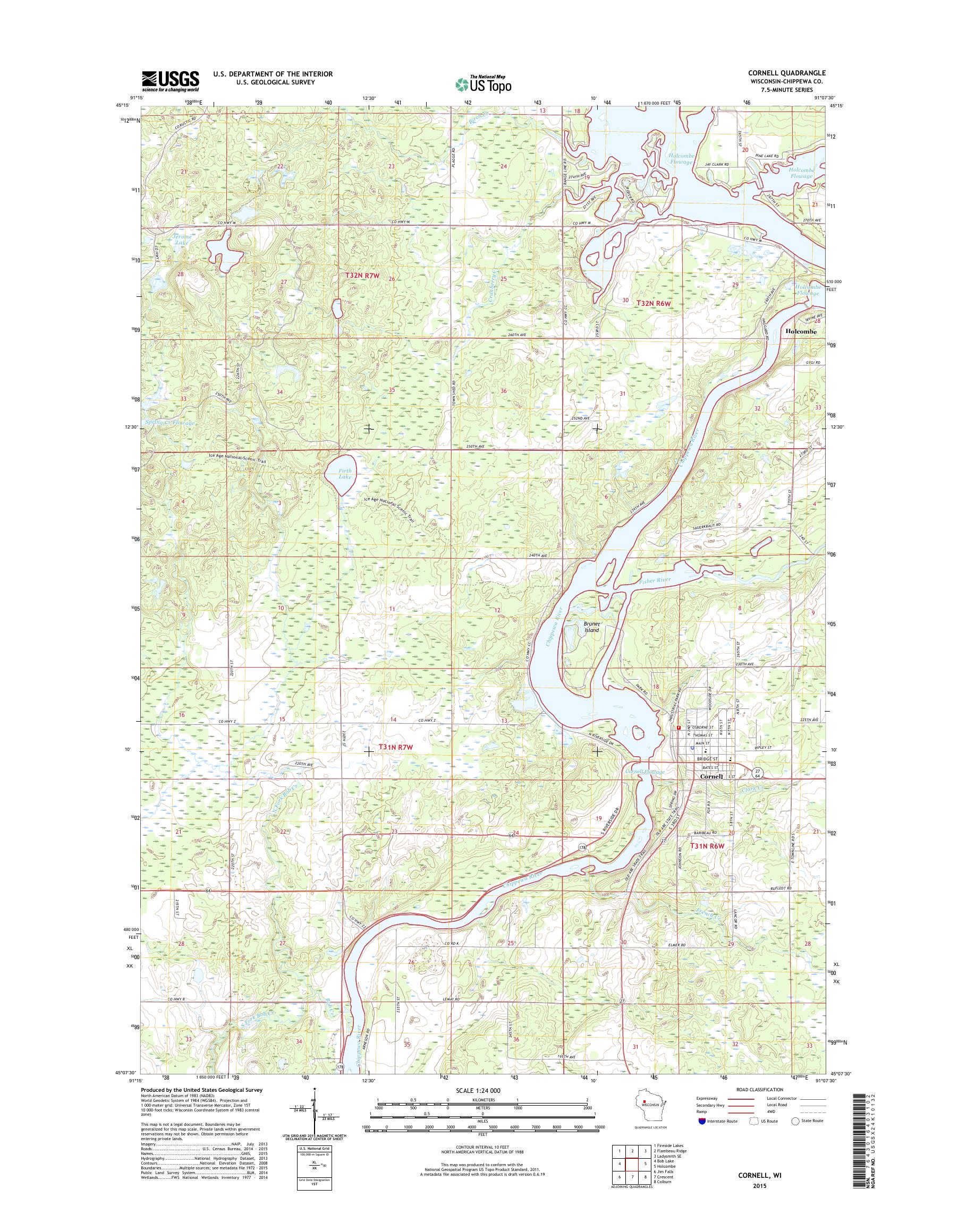 MyTopo Cornell, Wisconsin USGS Quad Topo Map