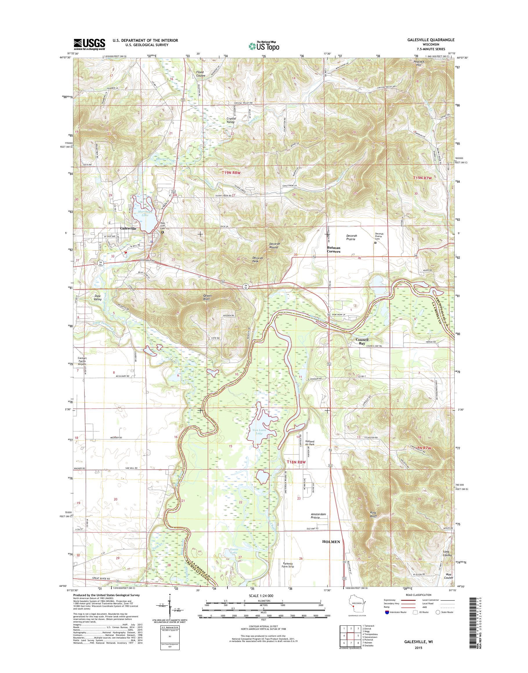 MyTopo Galesville, Wisconsin USGS Quad Topo Map