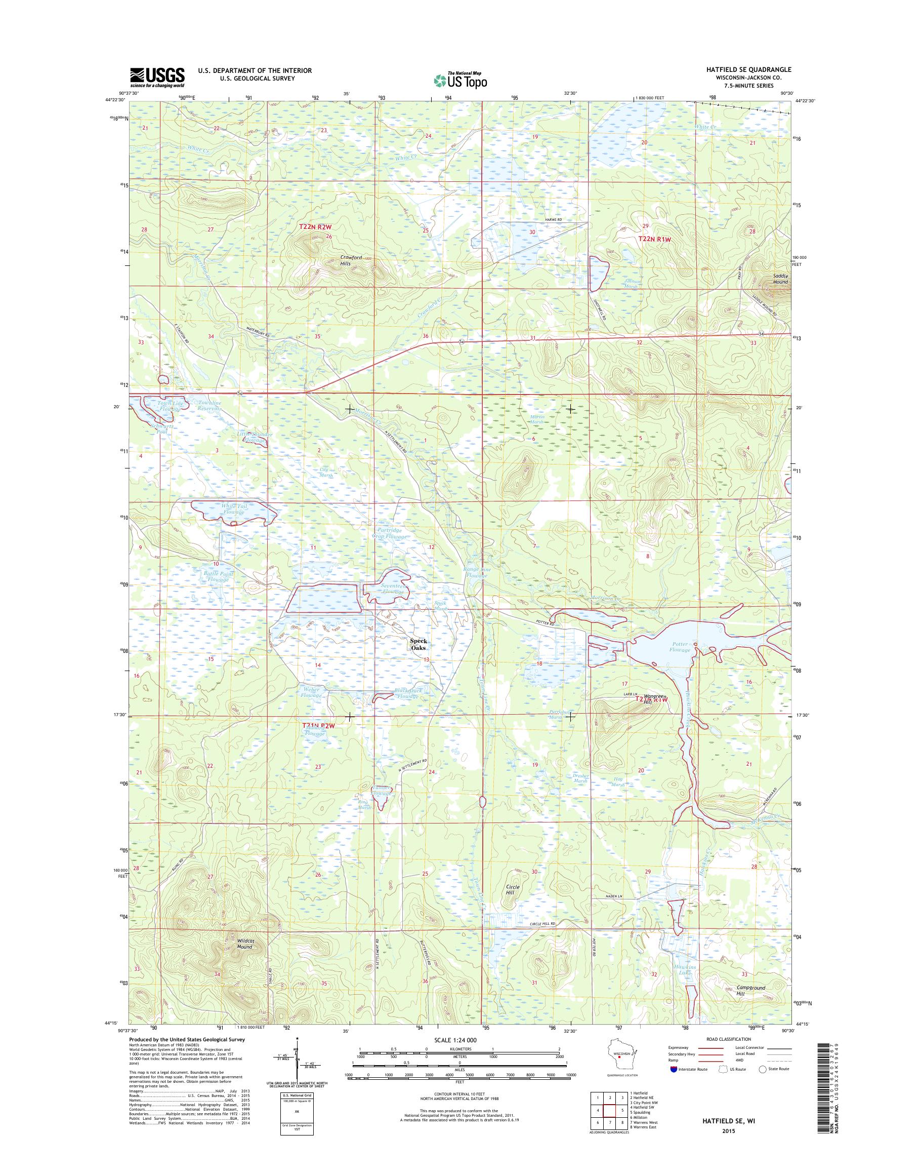 MyTopo Hatfield SE, Wisconsin USGS Quad Topo Map