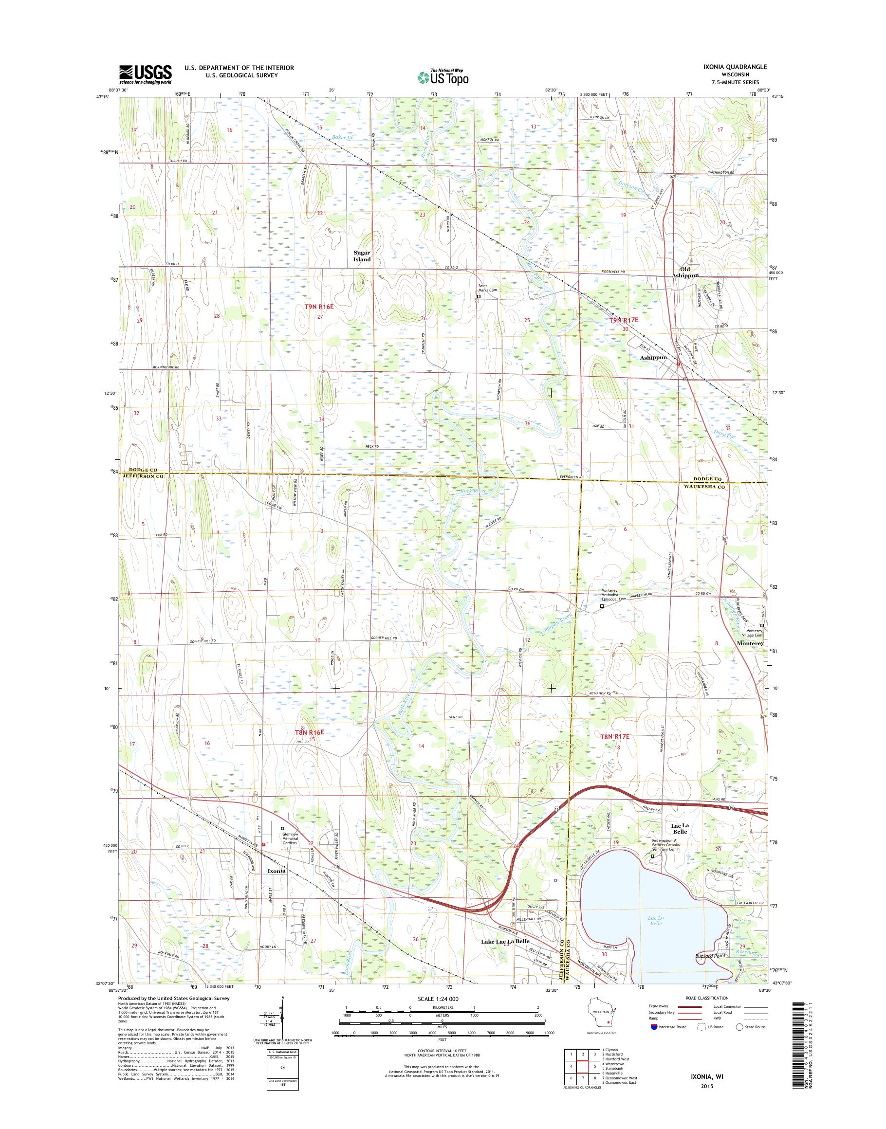 MyTopo Ixonia, Wisconsin USGS Quad Topo Map