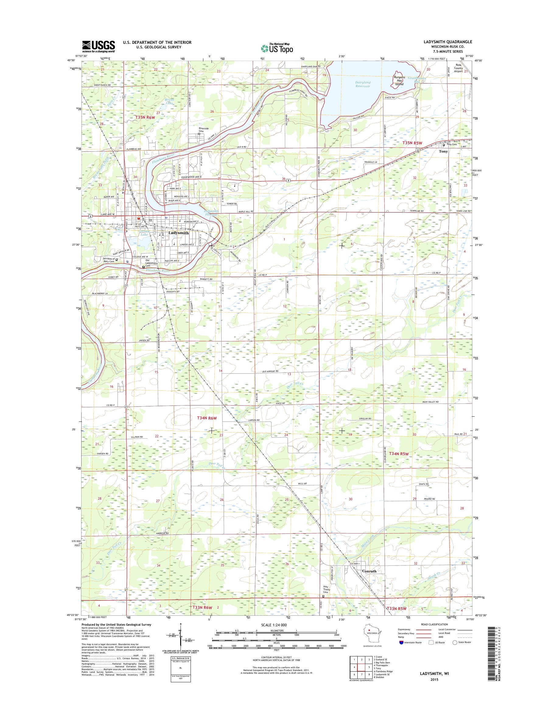MyTopo Ladysmith, Wisconsin USGS Quad Topo Map
