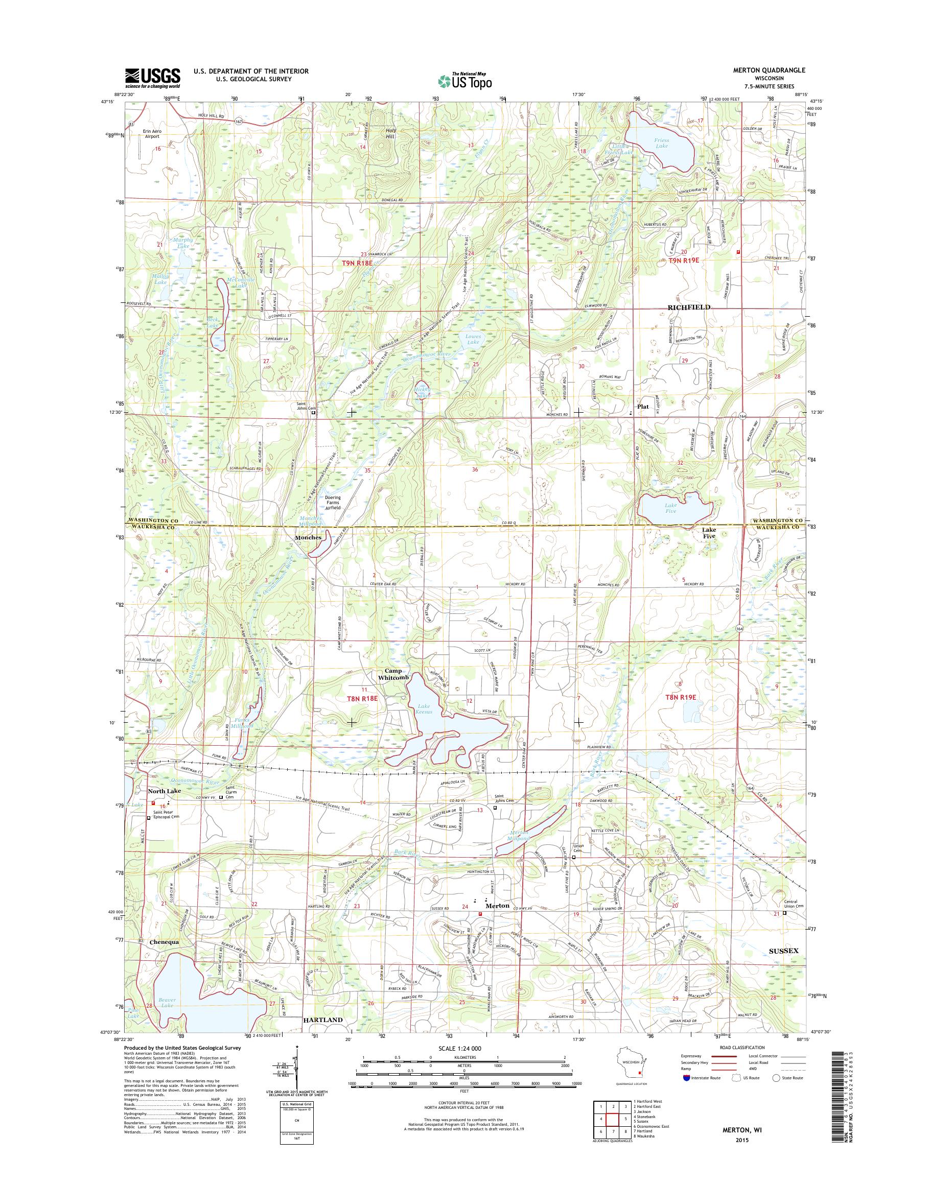 MyTopo Merton, Wisconsin USGS Quad Topo Map