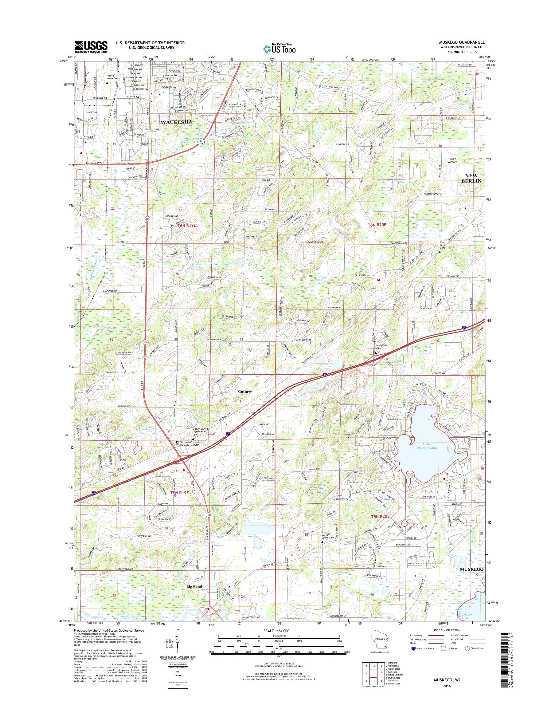 MyTopo Muskego, Wisconsin USGS Quad Topo Map