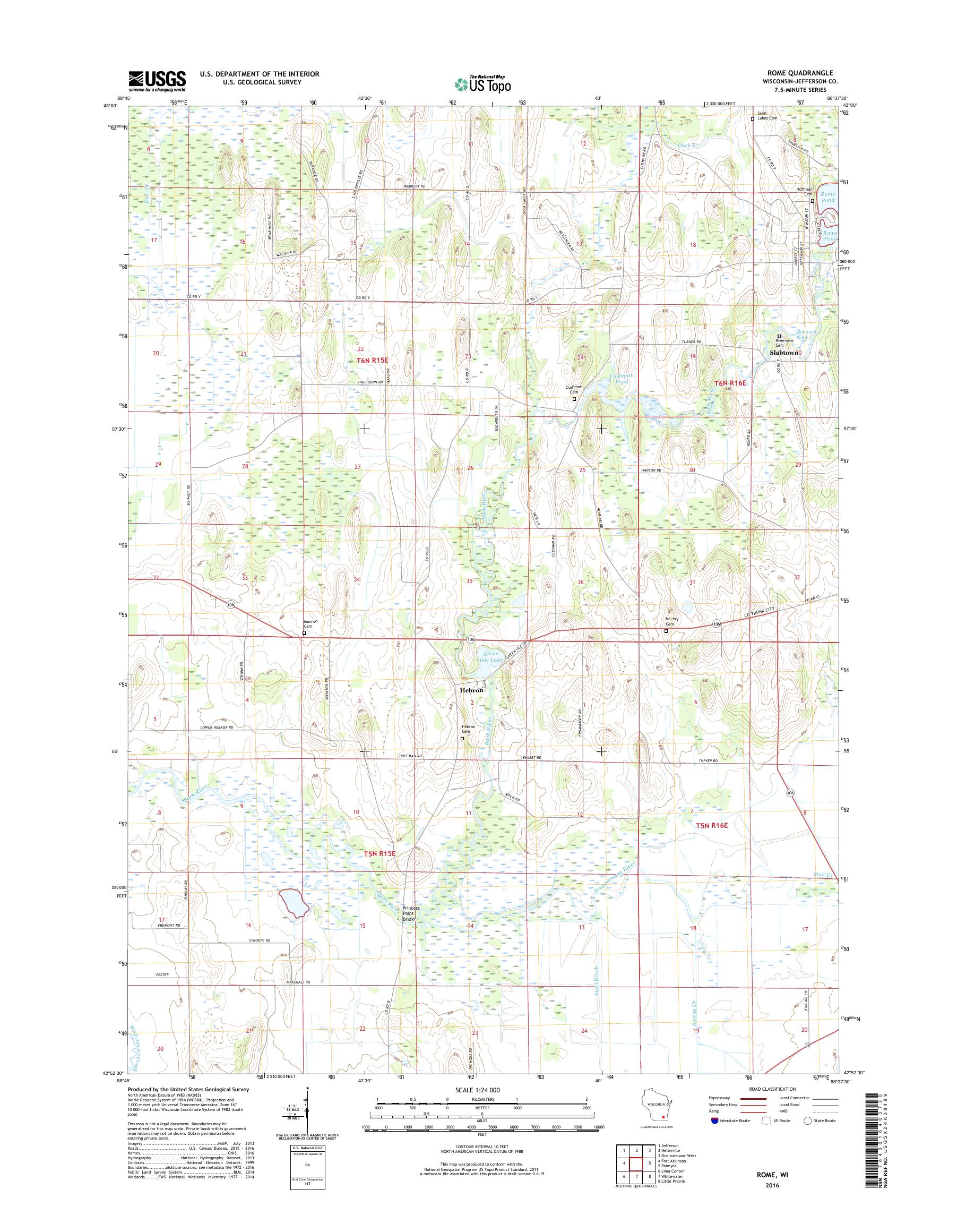 MyTopo Rome, Wisconsin USGS Quad Topo Map