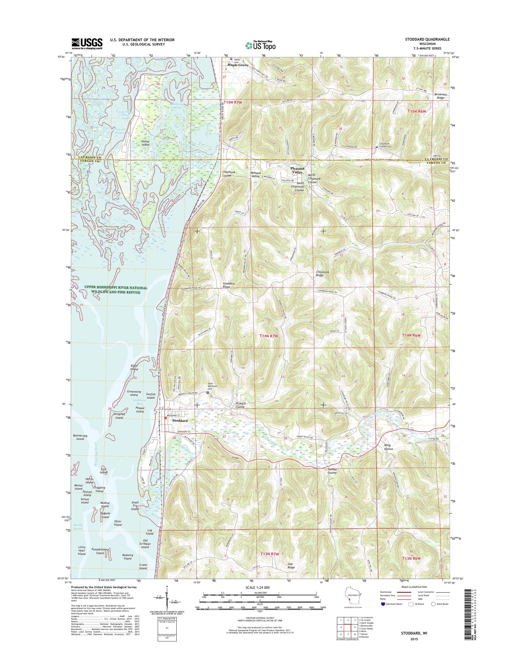MyTopo Stoddard, Wisconsin USGS Quad Topo Map