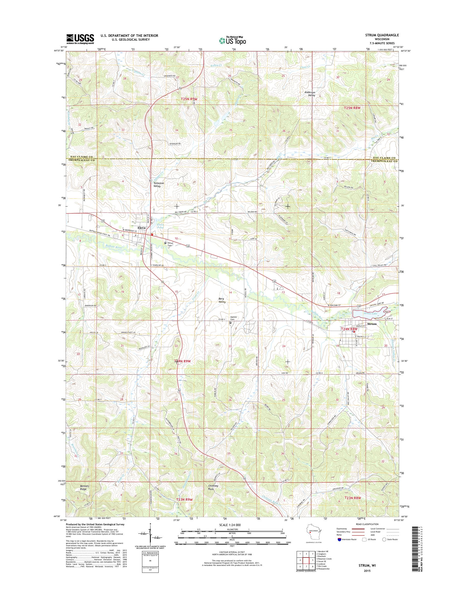 MyTopo Strum, Wisconsin USGS Quad Topo Map