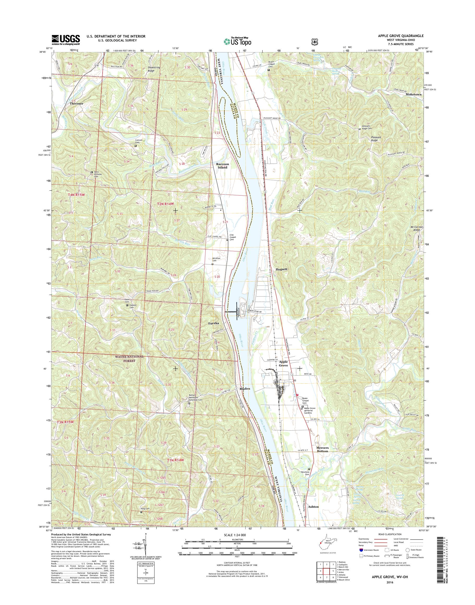 MyTopo Apple Grove, West Virginia USGS Quad Topo Map