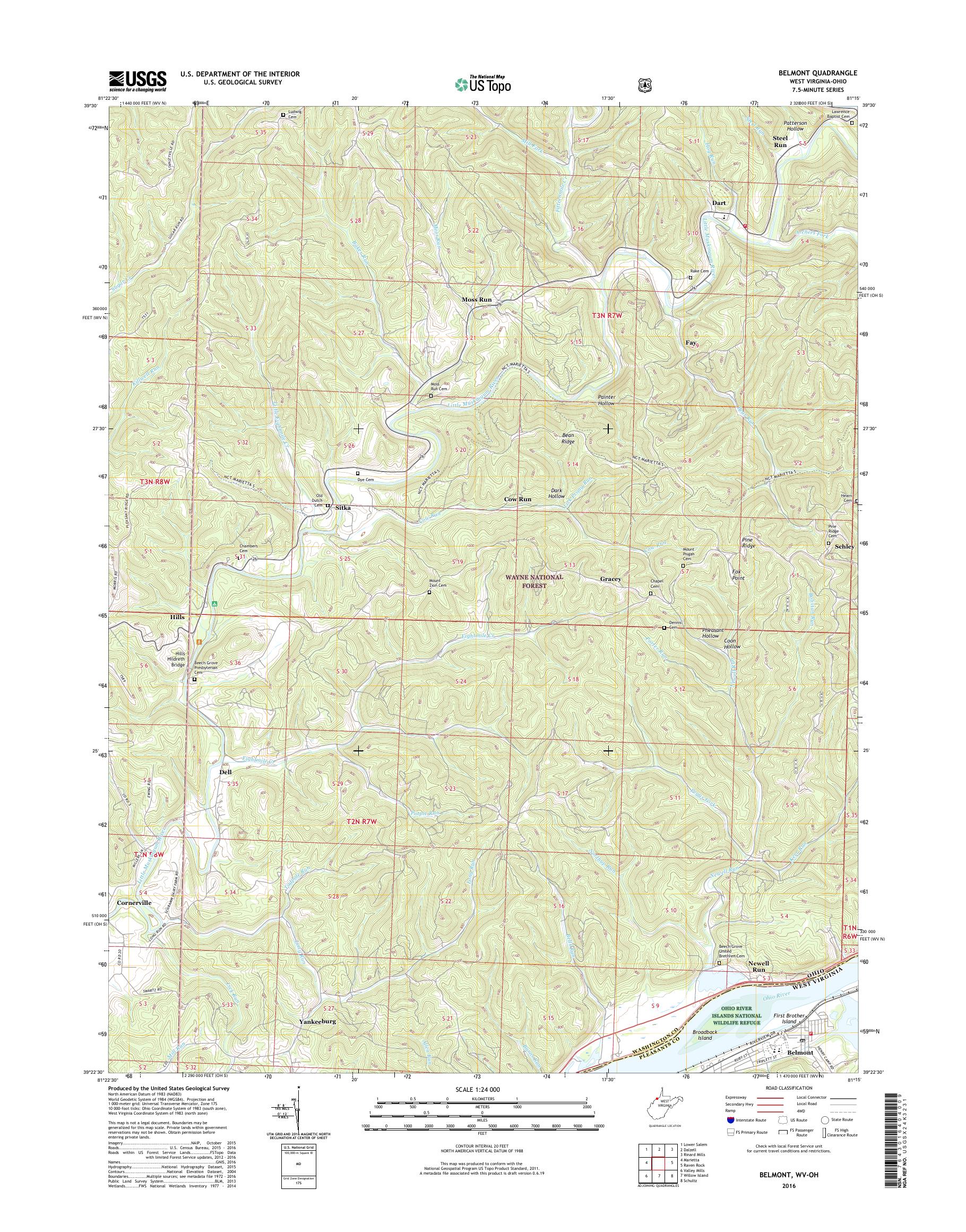 MyTopo Belmont, West Virginia USGS Quad Topo Map