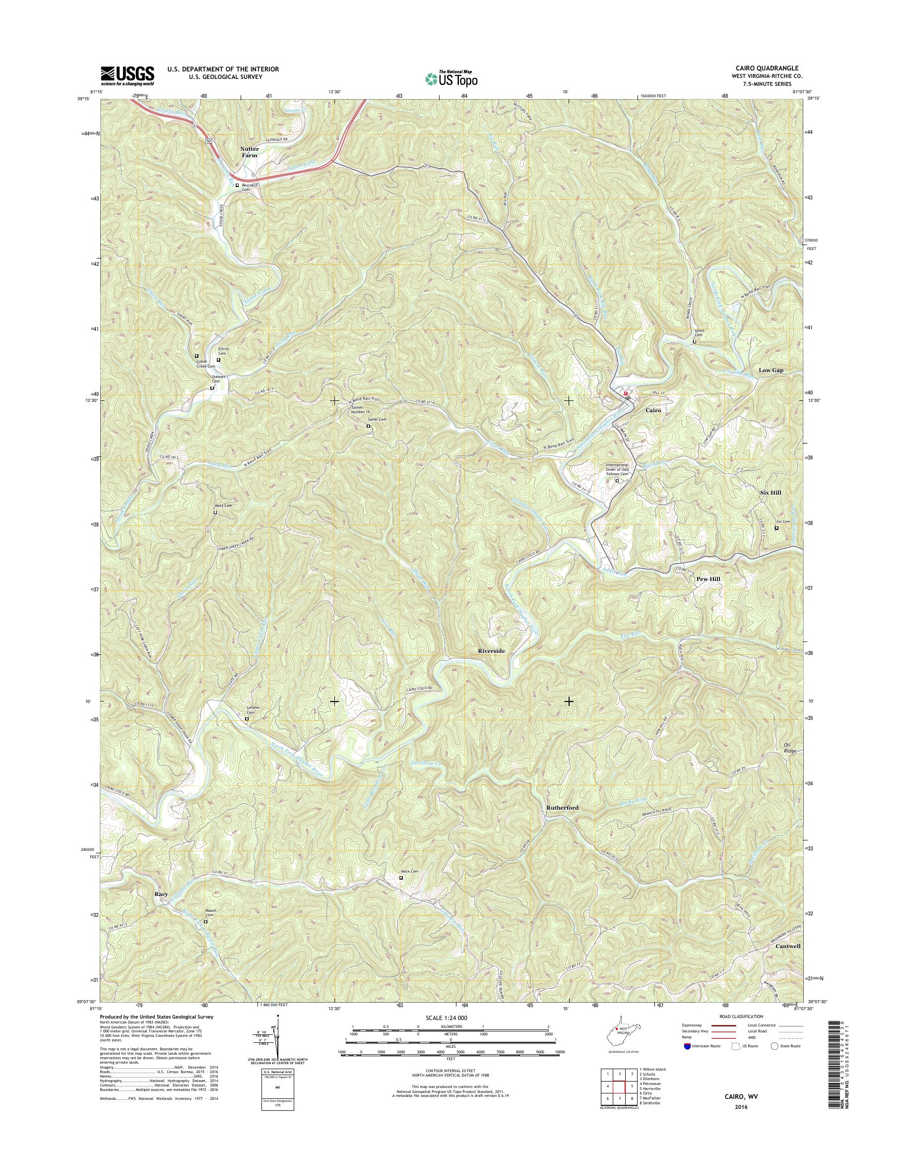 MyTopo Cairo, West Virginia USGS Quad Topo Map