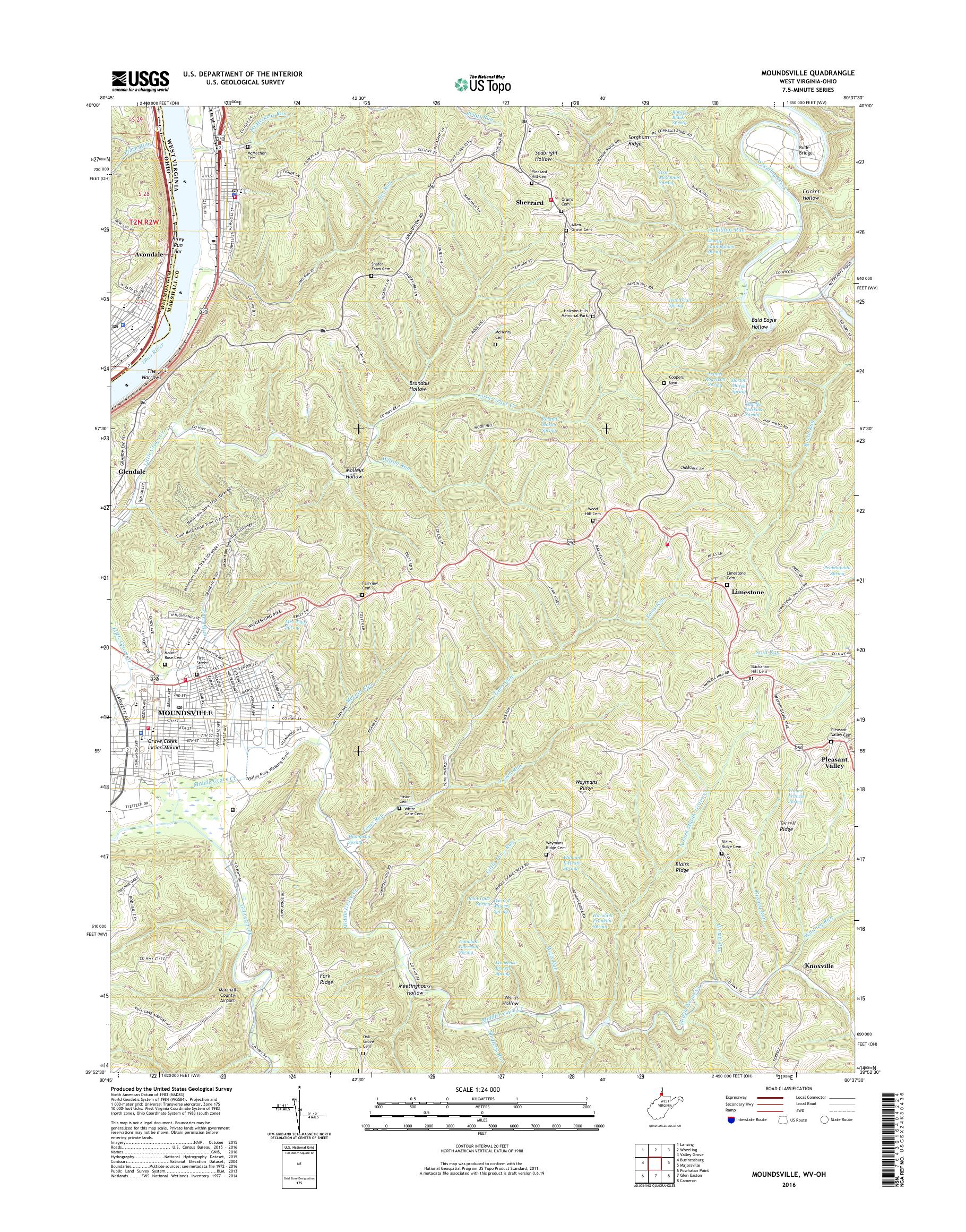 MyTopo Moundsville, West Virginia USGS Quad Topo Map