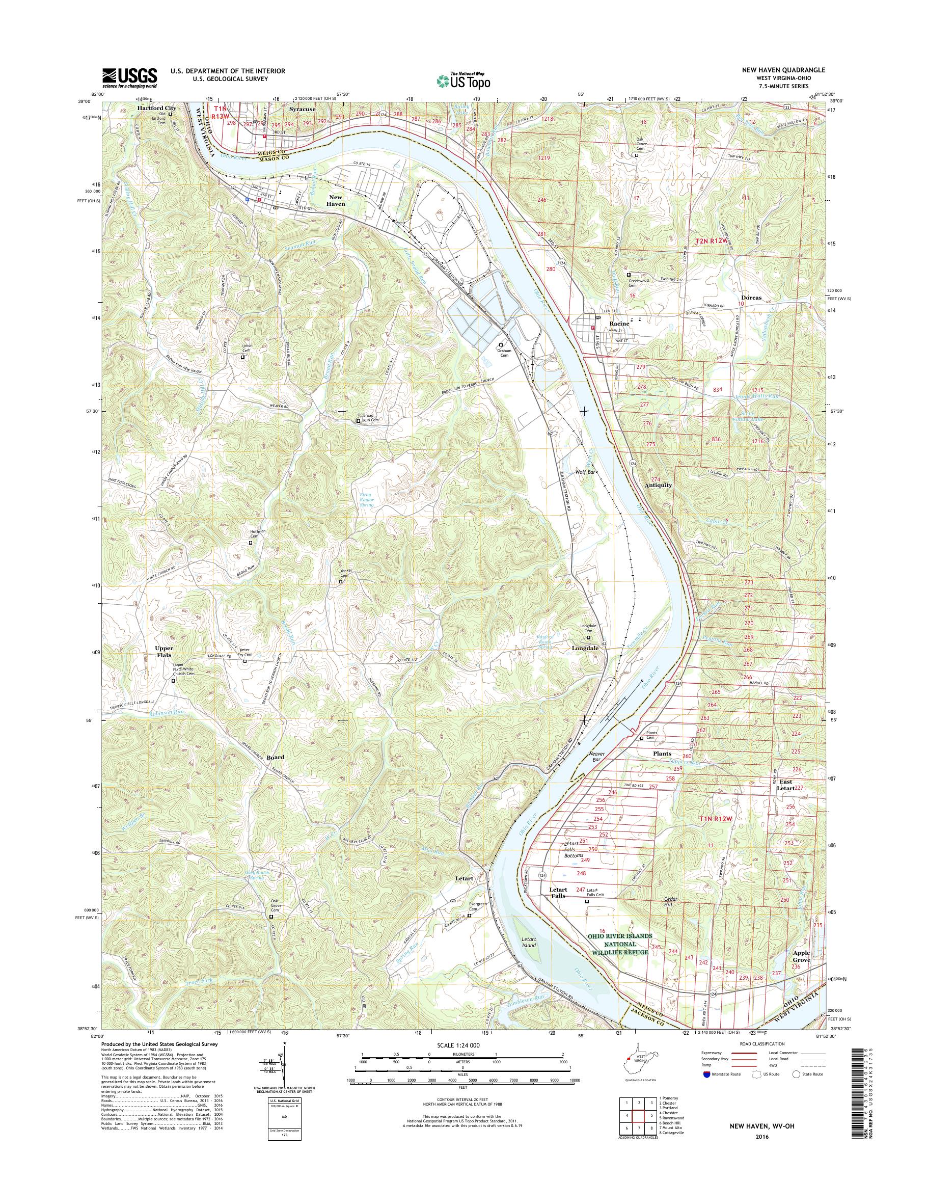 MyTopo New Haven, West Virginia USGS Quad Topo Map