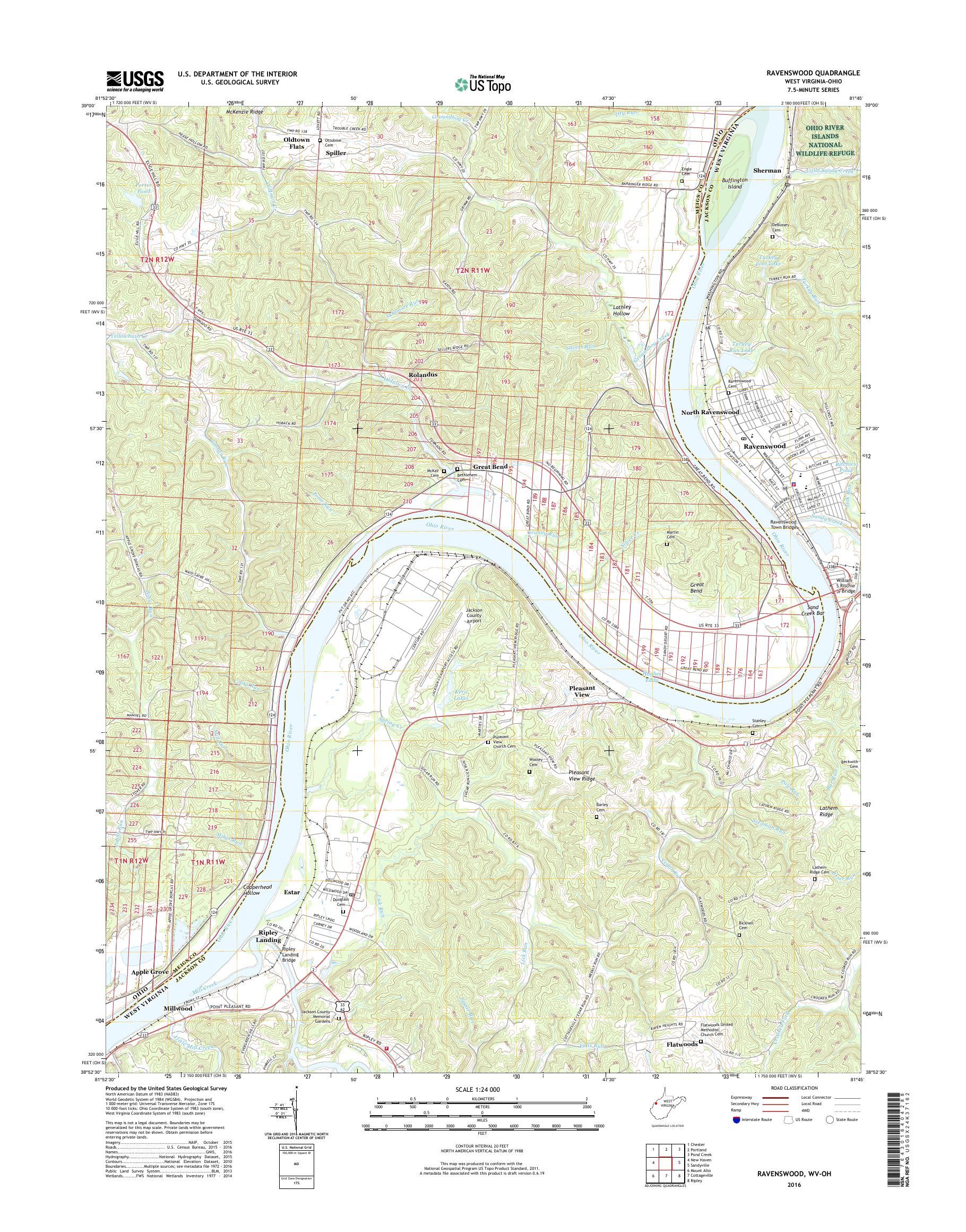 MyTopo Ravenswood, West Virginia USGS Quad Topo Map