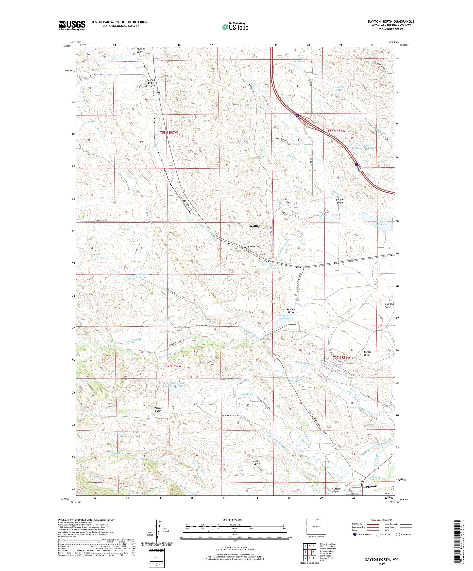 MyTopo Dayton North, Wyoming USGS Quad Topo Map