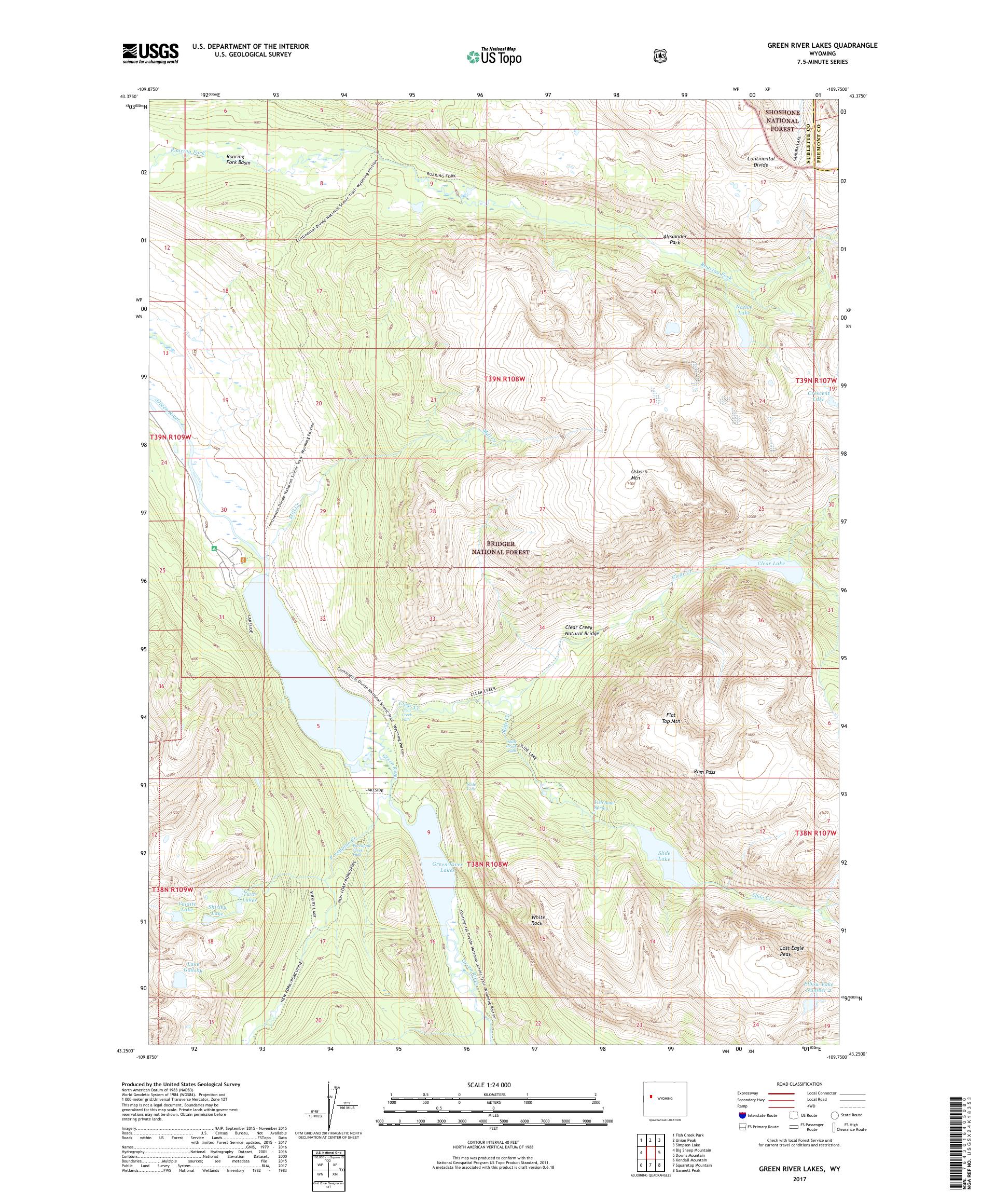 MyTopo Green River Lakes, Wyoming USGS Quad Topo Map MyTopo Green River Lakes, Wyoming USGS Quad Topo Map