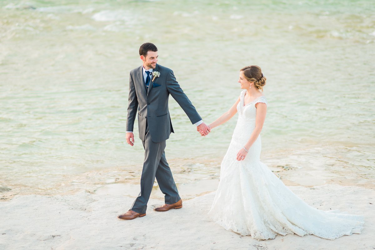 Montesino Ranch Wedding Bride and Groom at Blanco River