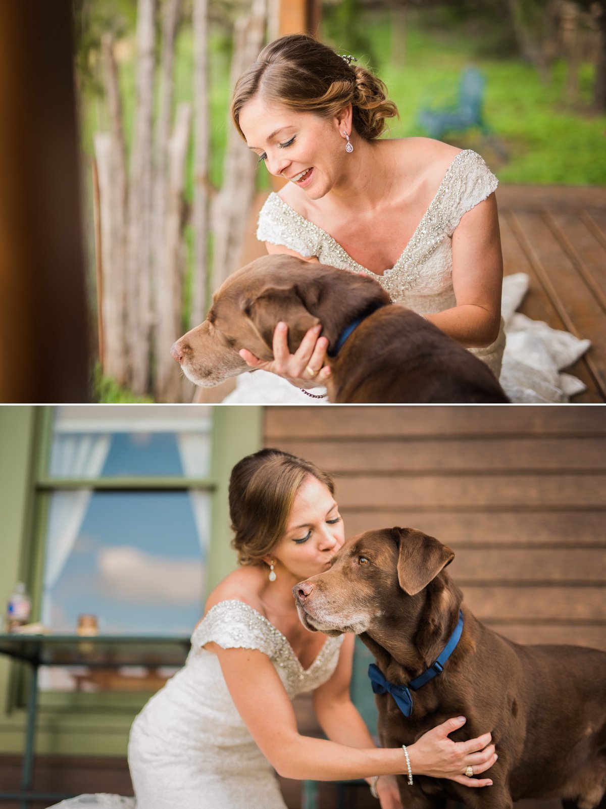 Montesino Ranch Wedding bride and her dog
