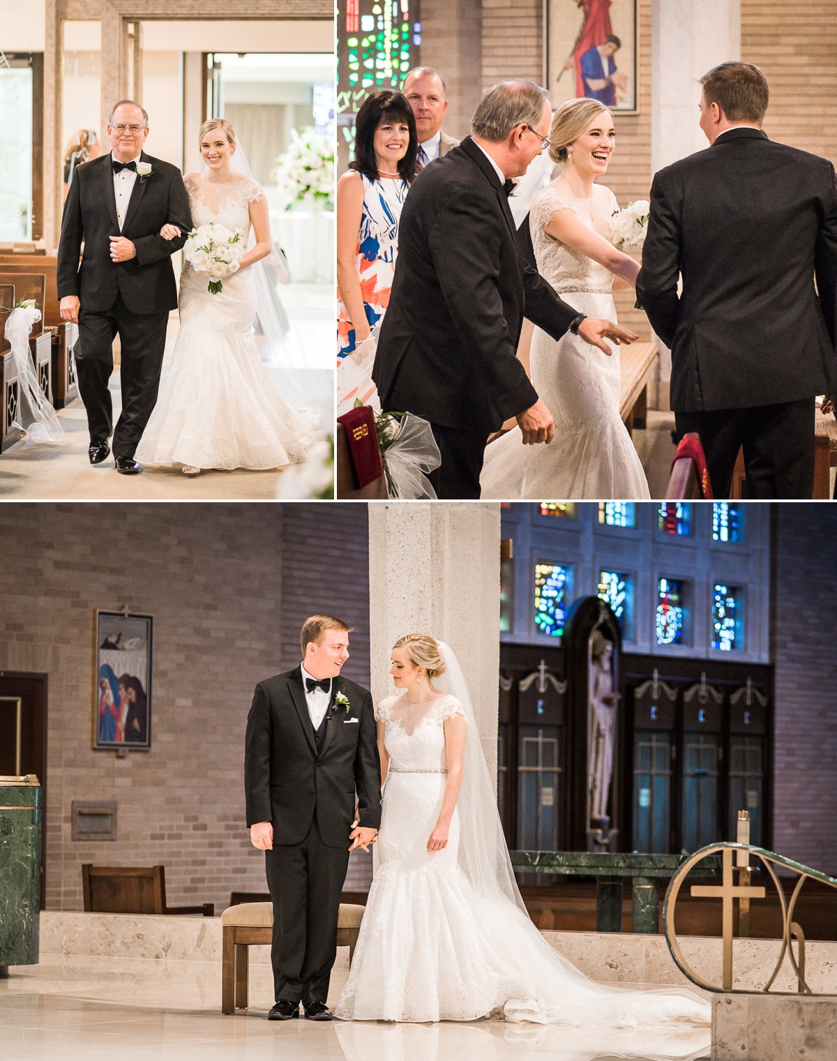 St. Michael's Catholic Wedding and Houston Club Wedding Reception