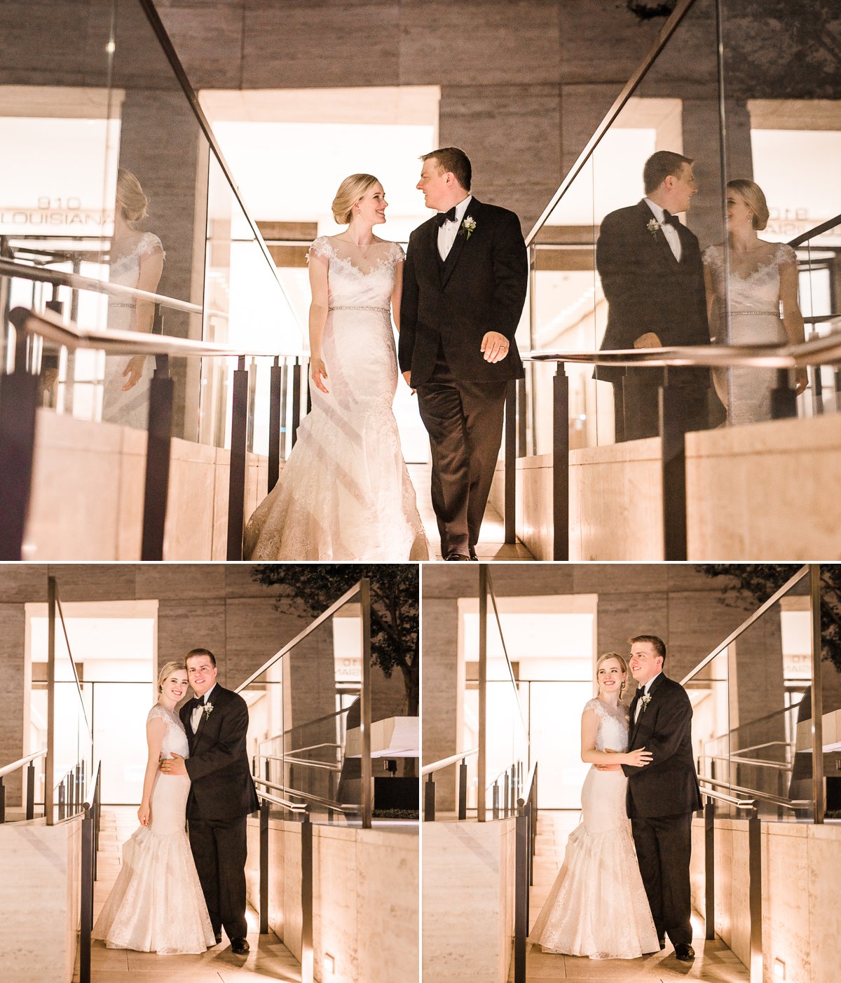 The Houston Club Wedding Exit and Night Portraits