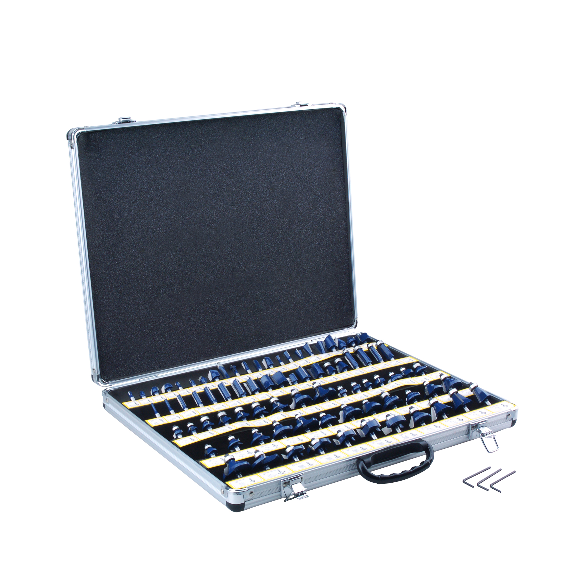 80 Pc Tungsten Carbide Router Bit Set 1//4 Shank W//3 Point Blades Power Tools