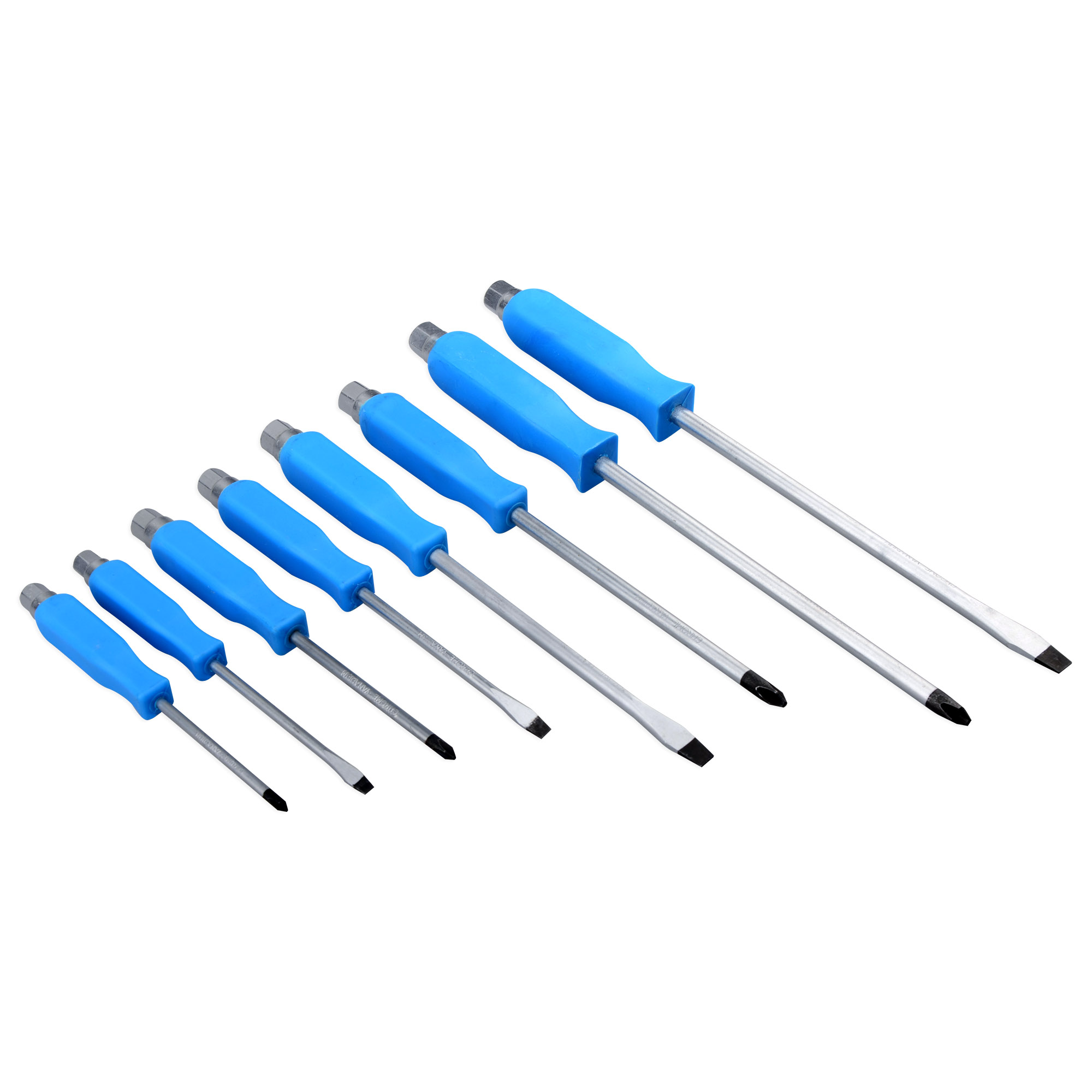 Set of 8PC Magnet Tip Screwdriver Set Hammer Head Phillips and Slotted Flat Head