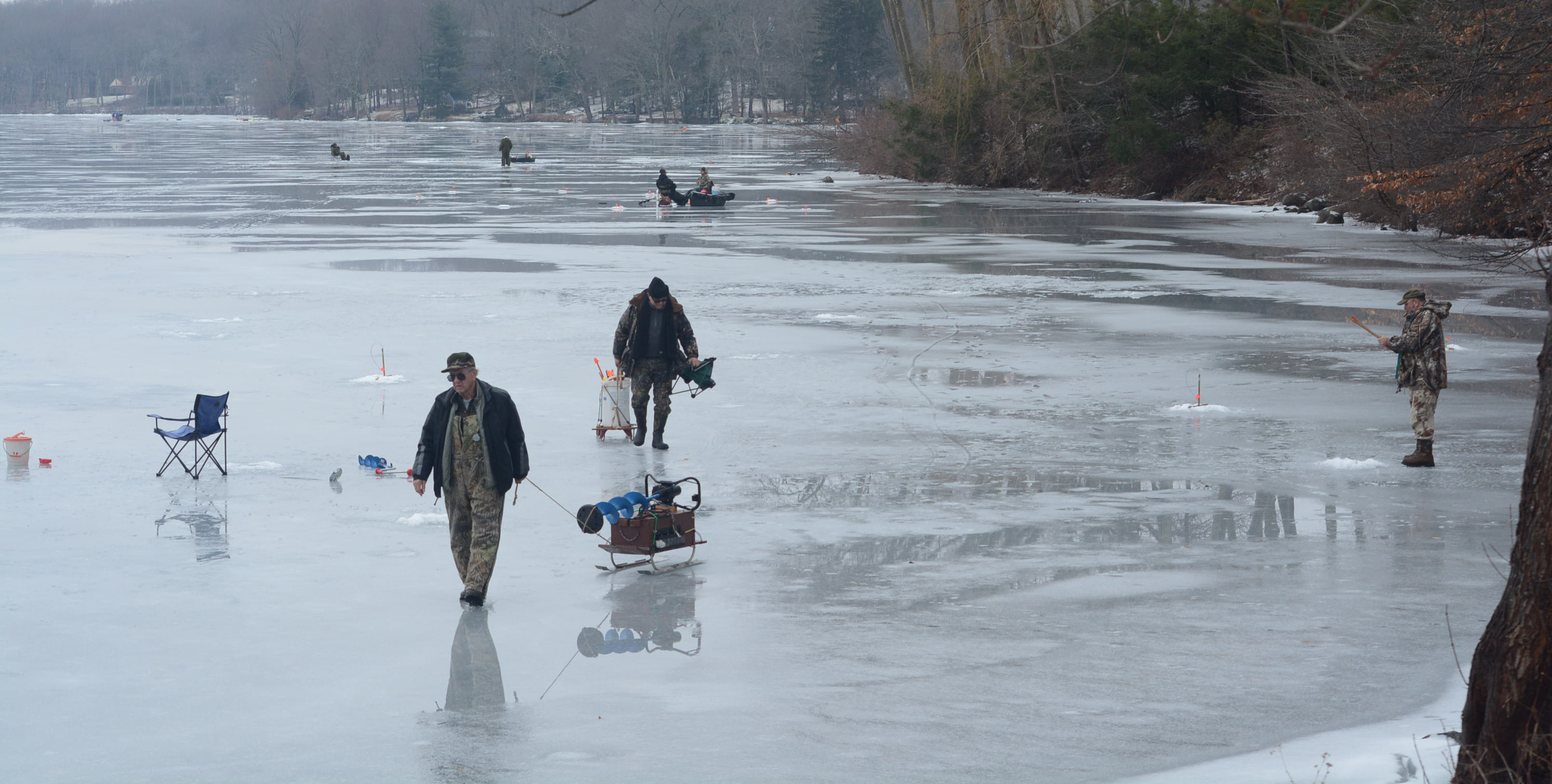 Solid Season For Ice Fishing On Taunton Lake The Newtown Bee