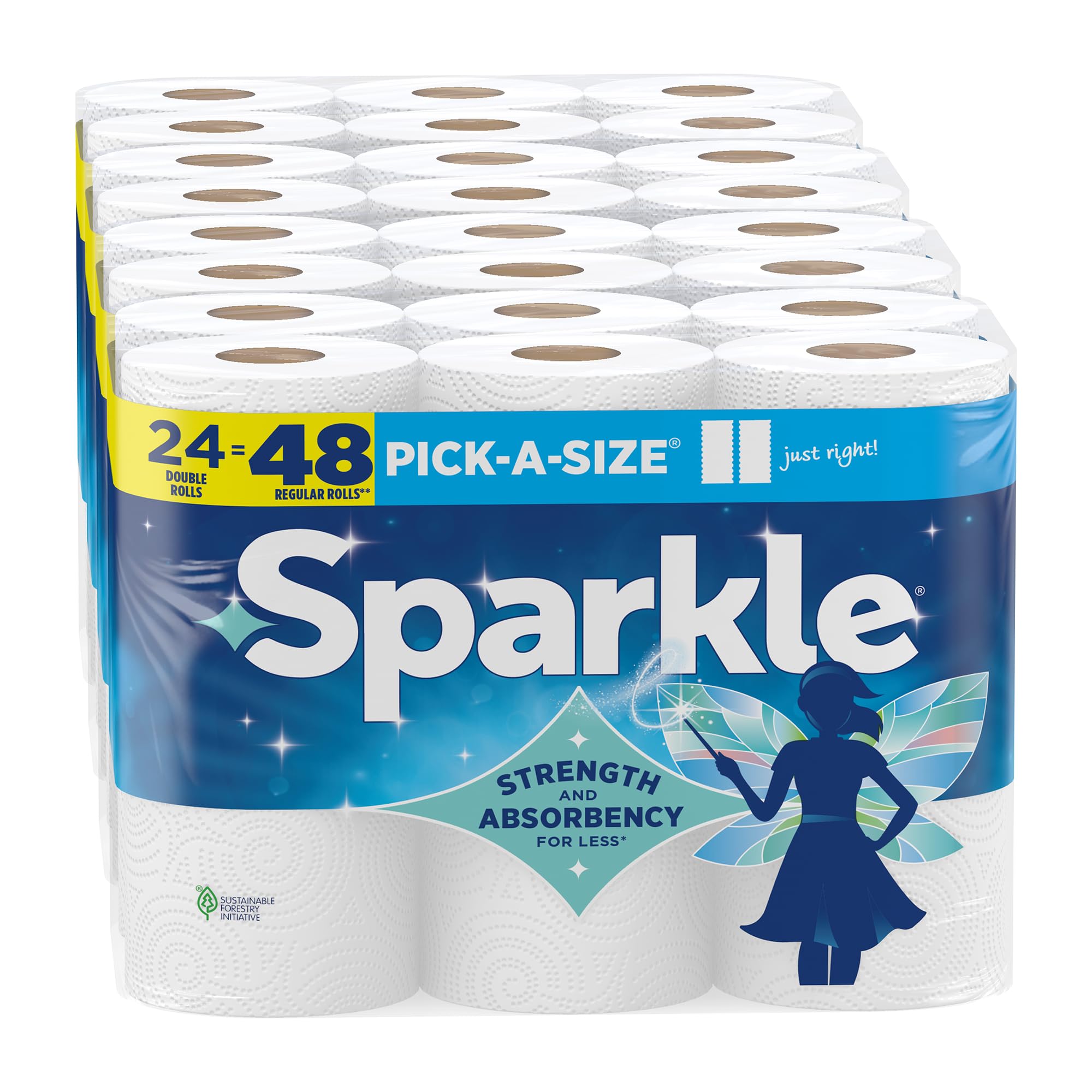 Sparkle Pick-A-Size Kitchen Paper Towels, 24 Double Rolls, 2 Ply $45.99 MSRP