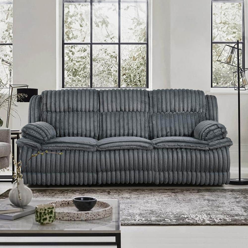 Lexicon Goodland Corduroy Double Reclining Sofa in Dark Gray $1037.01 MSRP