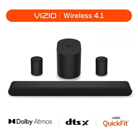 VIZIO 4.1 Soundbar W/ Dolby Atmos  Wireless Surround Speakers & Compact Subwoofer  QuickFit Compatible (NEW) SV410XW-0905 $168 MSRP