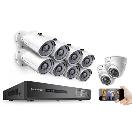 Amcrest ProHD 720P 16CH Video Security System - Ten 1.0-Megapixel (1280TVL) Outdoor IP67 Bullet & Dome Cameras, 3TB HDD, Night Vision, Remote Smartpho $559.99 MSRP