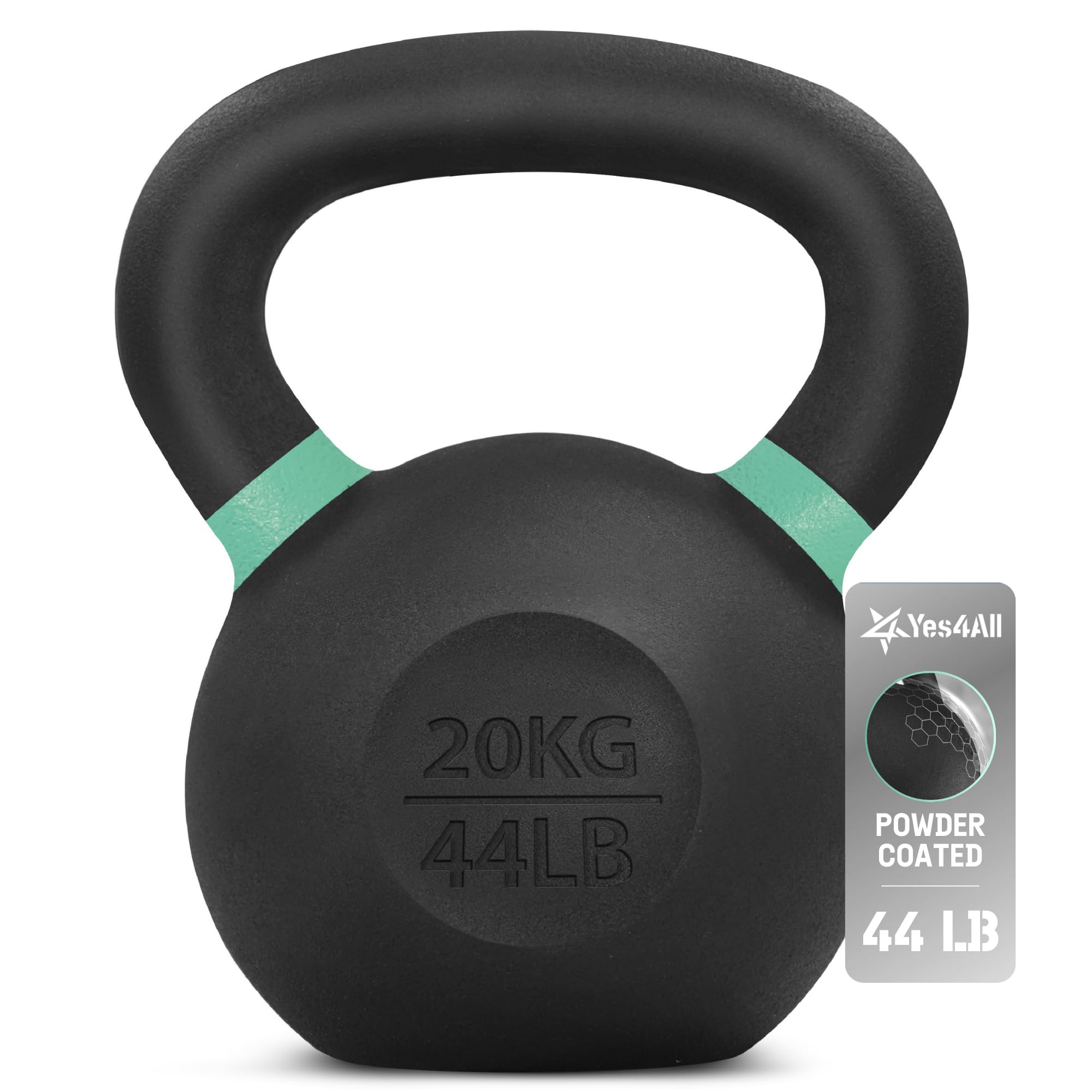 Yes4All Powder Coated Kettlebell, 9-88 lb Cast Iron Weights $62.1 MSRP