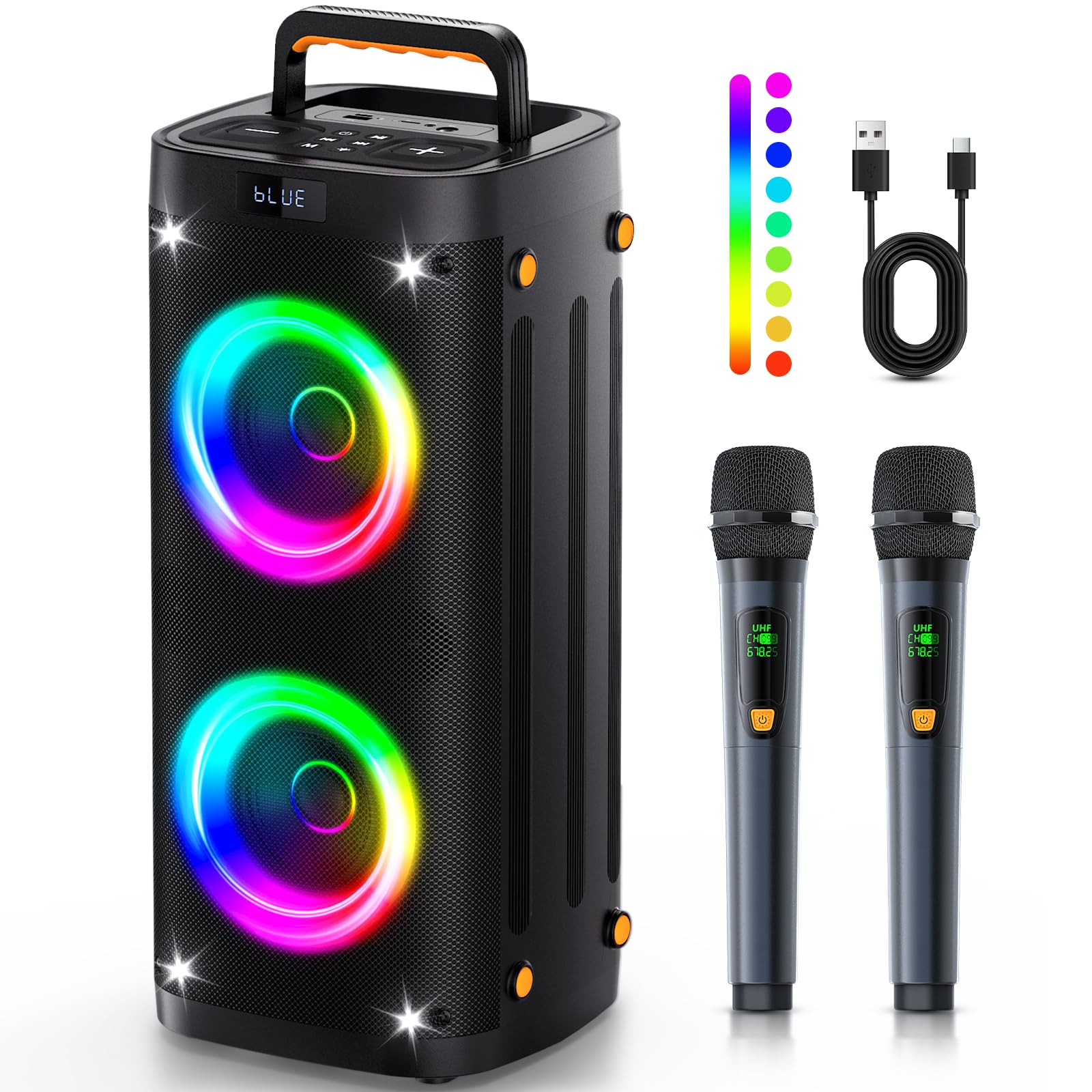 Party Speaker Bluetooth Wireless, Portable Karaoke Speaker with Microphone $69.99 MSRP