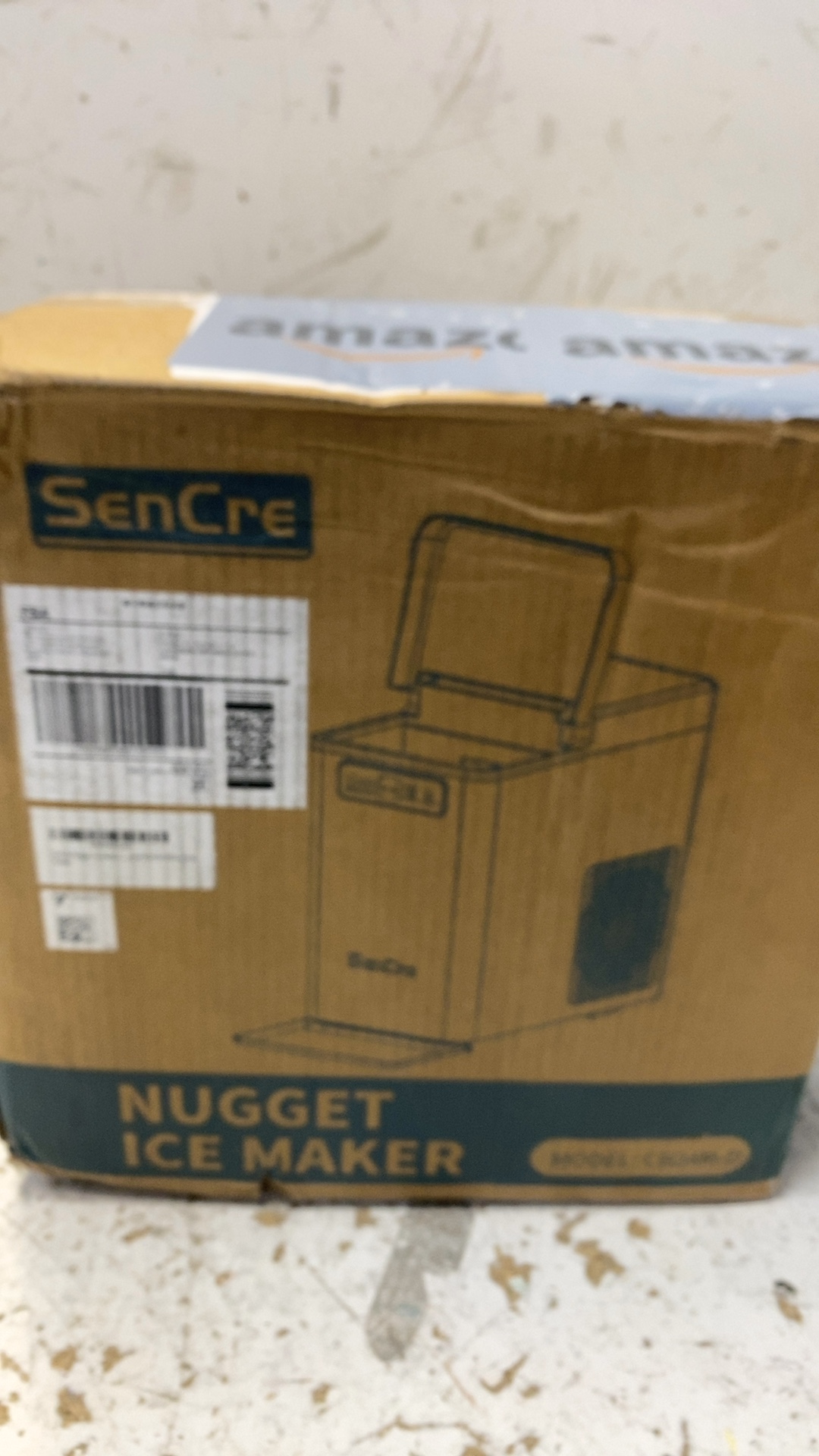 SenCre Nugget Ice Maker Countertop, Pellet Ice Machine Soft Chewable Ice 40lbs/Day, One-Click Operation, Auto Self-Cleaning Crushed Ice Makers Stainless with Scoop for Home/Kitchen/Office (Grey)