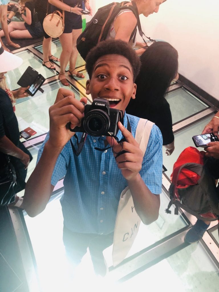 Canada for Kids: On the glass floor of the CN Tower