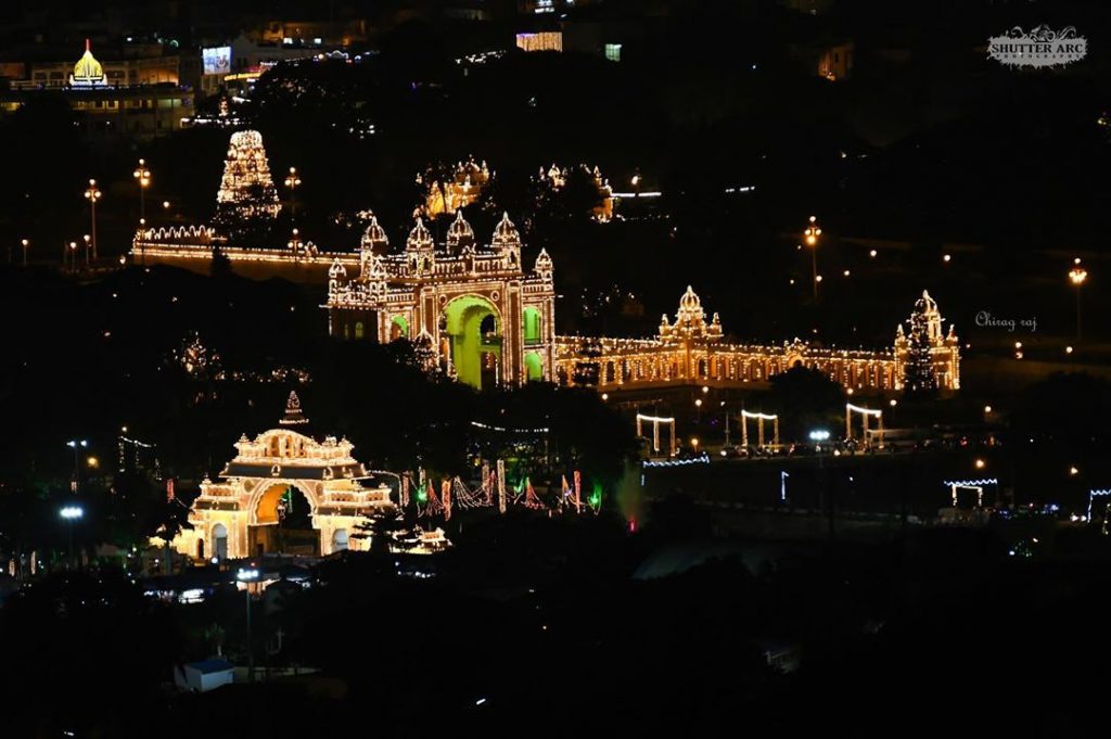 India for kids: Mysore Palace lit up during the Dasara festival
