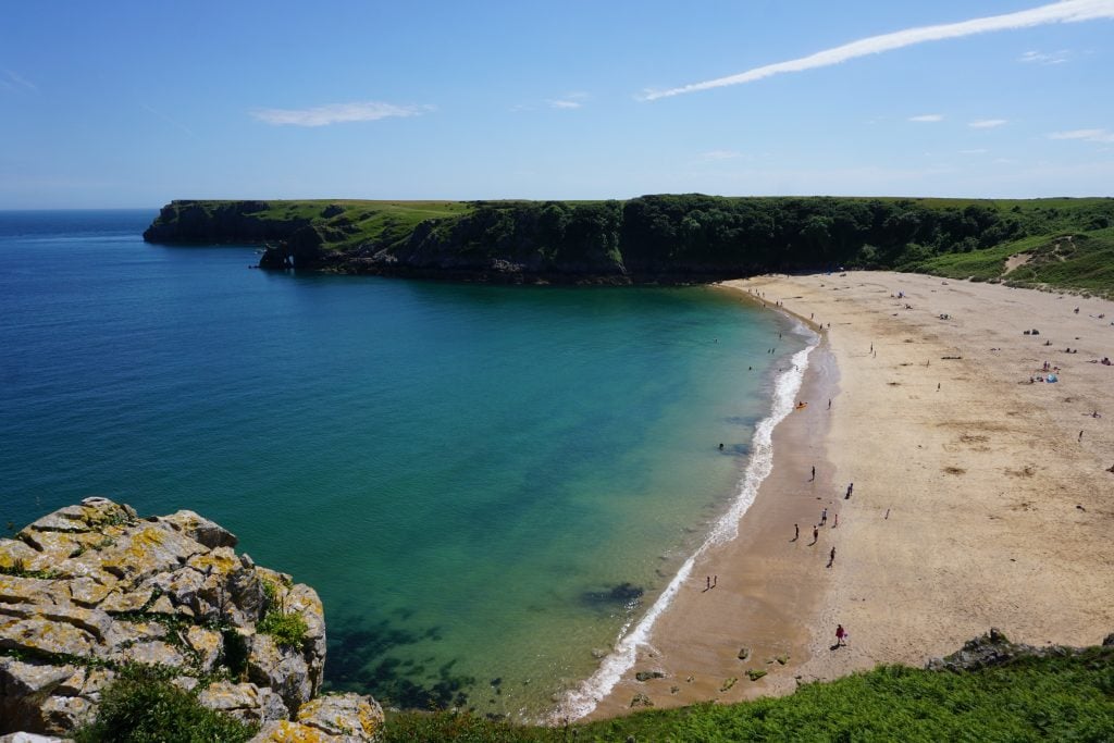 Barafundle Bay Beach Wales beaches with kids near Pembroke Castle