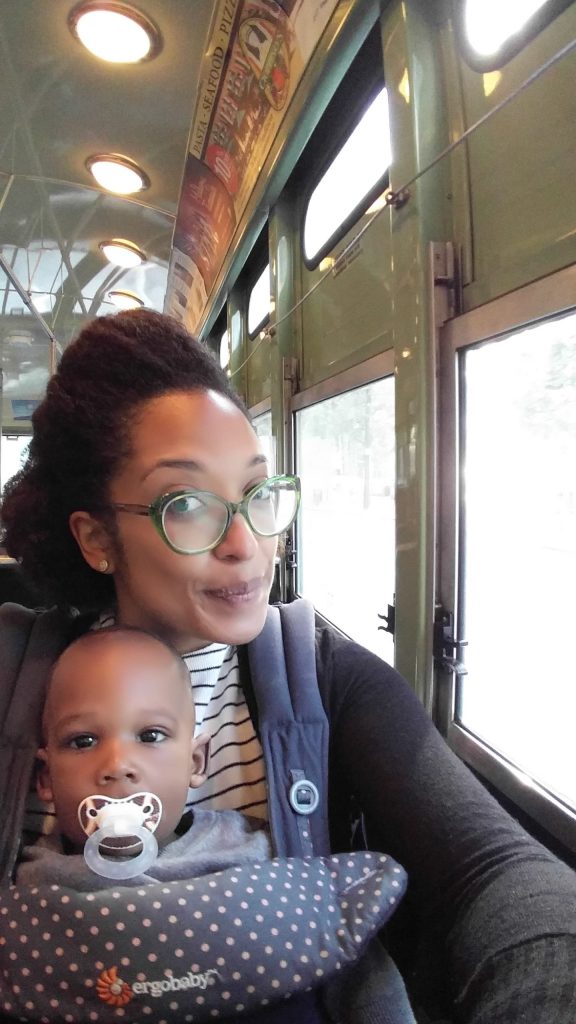 family travel kids train