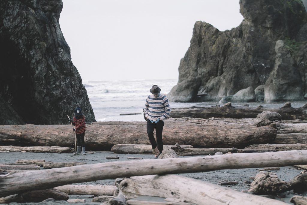 Father and son in Olympic National Park