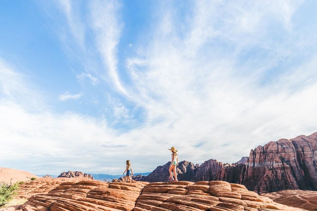 Two girls hiking in Utah