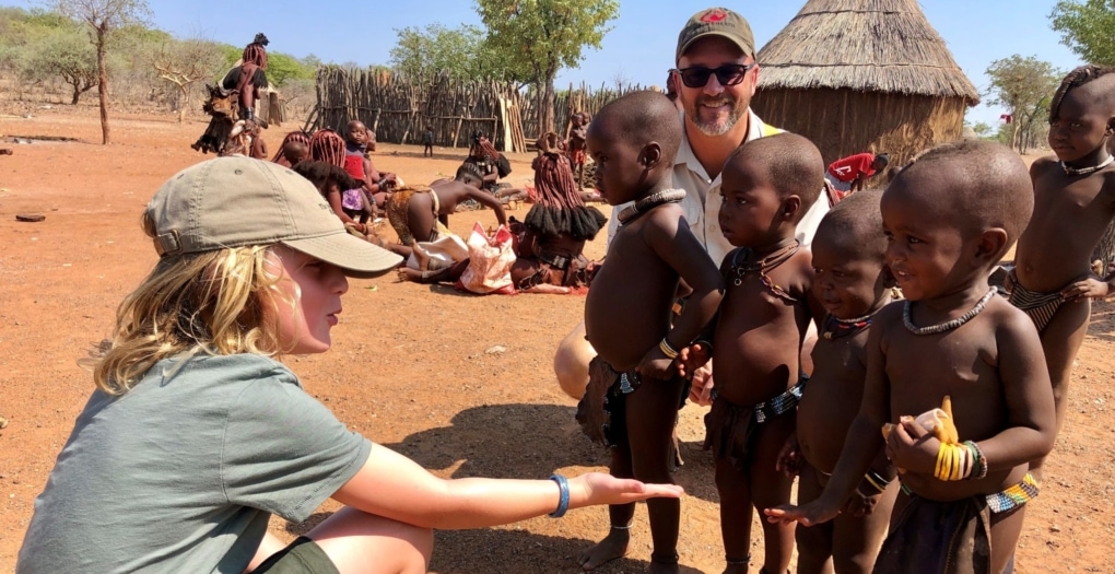 Africa Safari Holiday: Boy meets Himba kids
