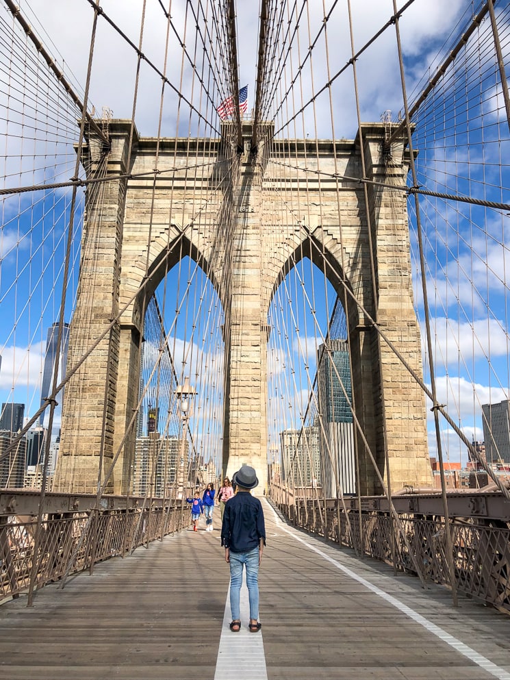 Things to do in NYC with Kids: Walking over the Brooklyn Bridge