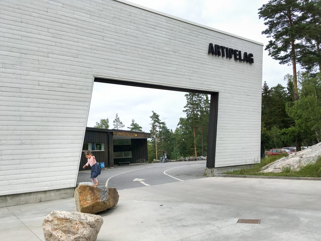 Things to do in Stockholm with kids: Girl at Artipelag entrance