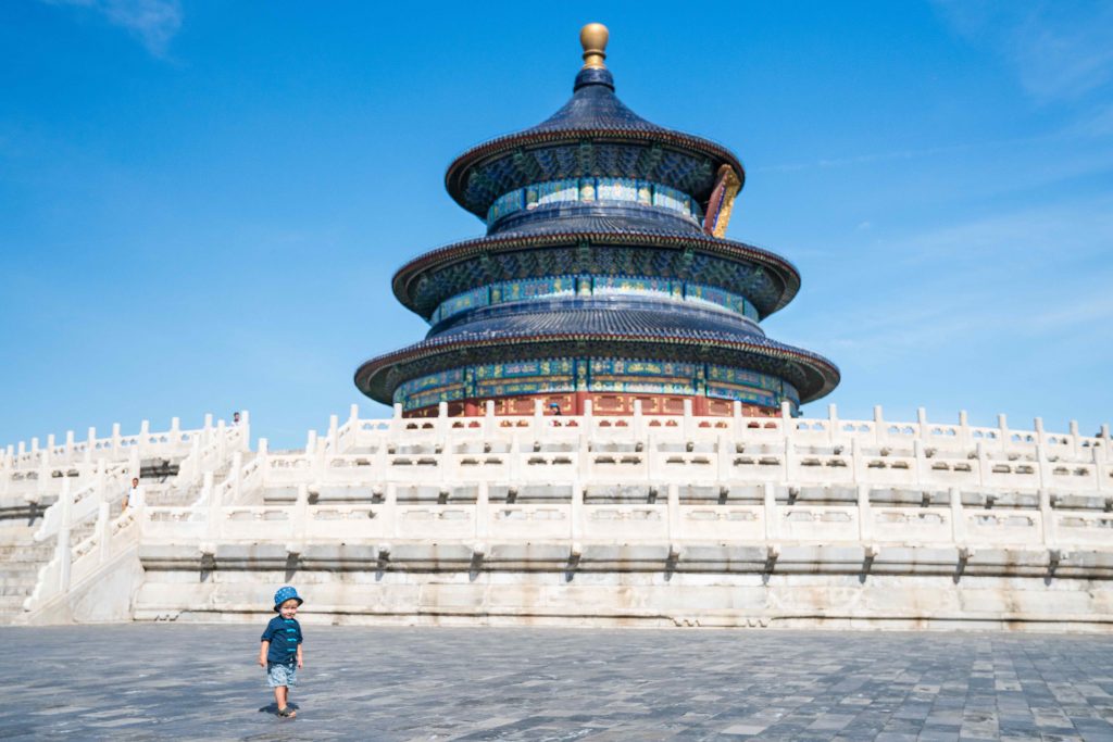 boy in front of Temple of Heaven