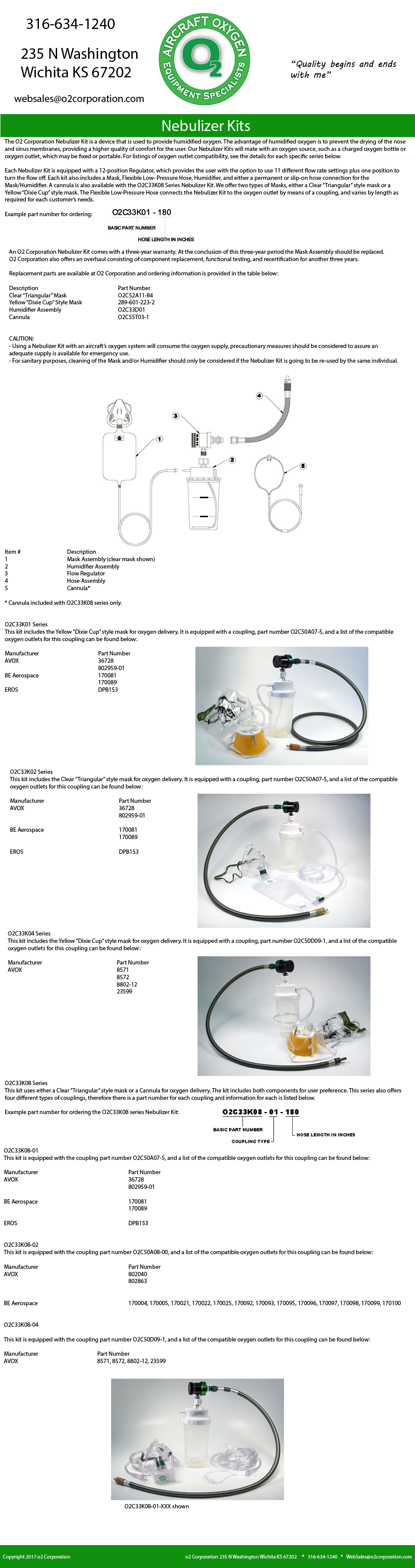 Nebulizer Kits cleaned for Oxygen Service o2 Corporation