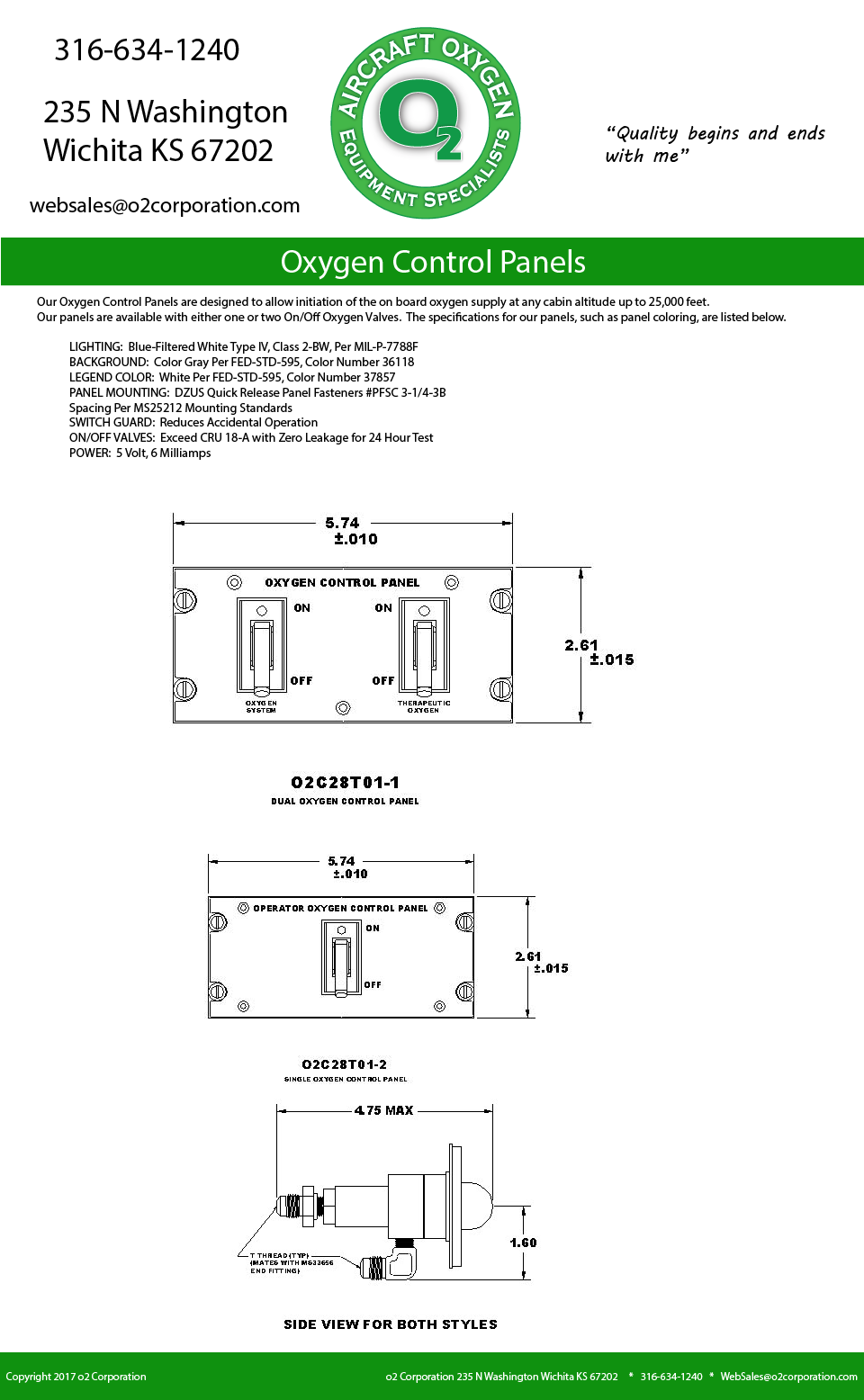 Oxygen Control Panels cleaned for Oxygen Service o2 Corporation