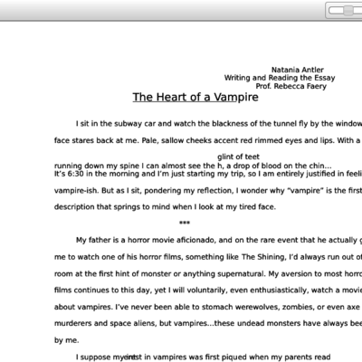 the first vampire essay