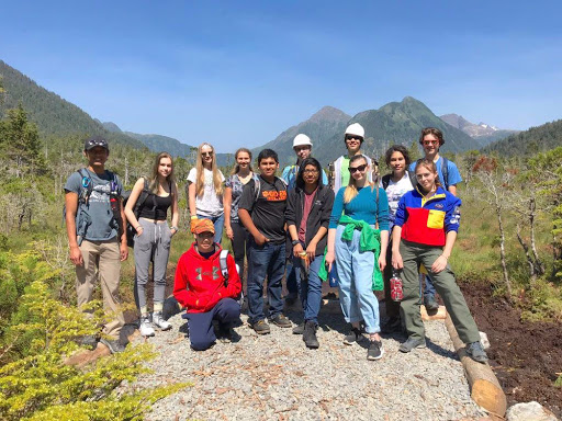 Students on a hike