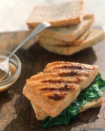 sándwich y salmón