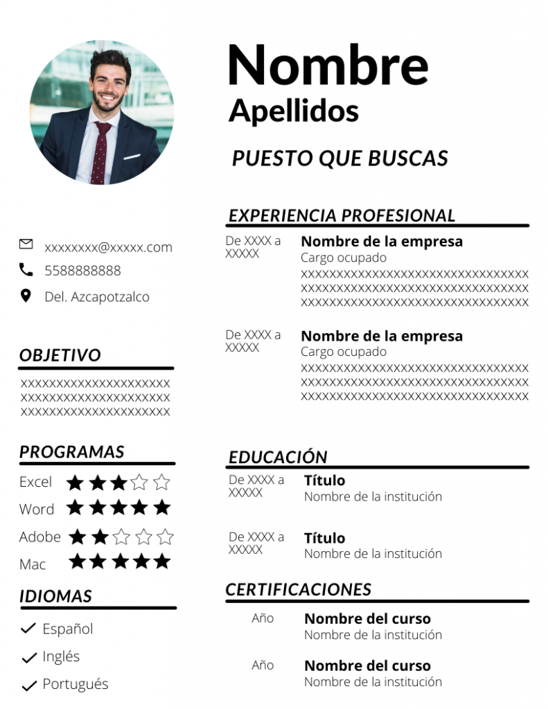 Ejemplo de currículum vitae los reclutadores te llamarán enseguida