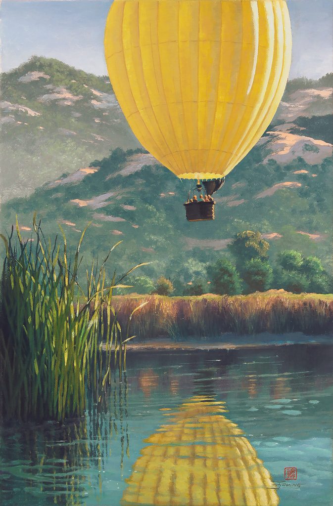 hot air balloon painting
